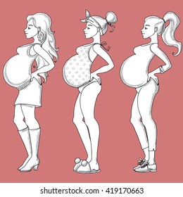 Pregnant in different clothes