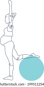 Pregnant doing exercise with yoga ball