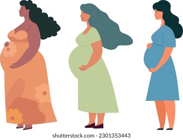 Pregnant female characters. Pregnant women.