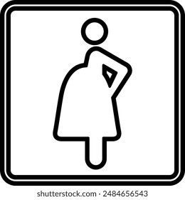 Pregnant flat black vector icon.
