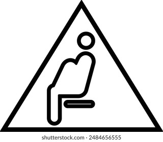Pregnant flat black vector icon.