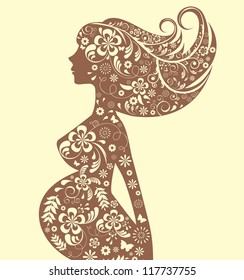 Pregnant floral woman
