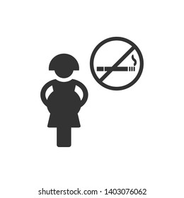 Pregnant, forbidden, smoking icon - Vector on white background