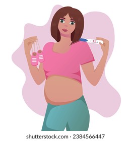 pregnant girl cartoon flat mother