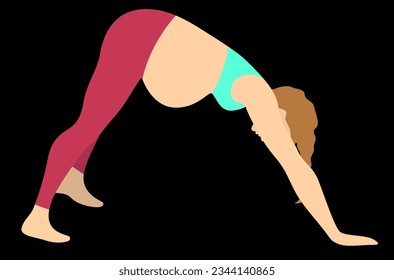 pregnant girl doing yoga on the floor
