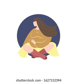 
Pregnant girl. flat design. vector