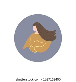 
Pregnant girl. flat design. vector