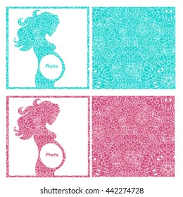 pregnant girl. frame for the first photo. pattern