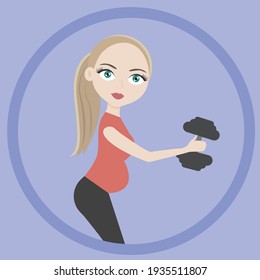 Pregnant girl goes in for sports