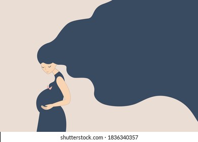 Pregnant girl. Happiness. Future mom.