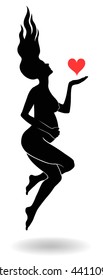 Pregnant girl with heart