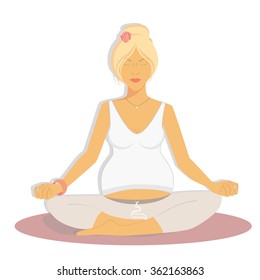 Pregnant girl illustration yoga
