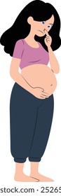 Pregnant girl with sensitive smell