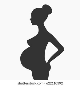 Pregnant girl vector illustration isolated on white background. Vector Illustration. Flat design.