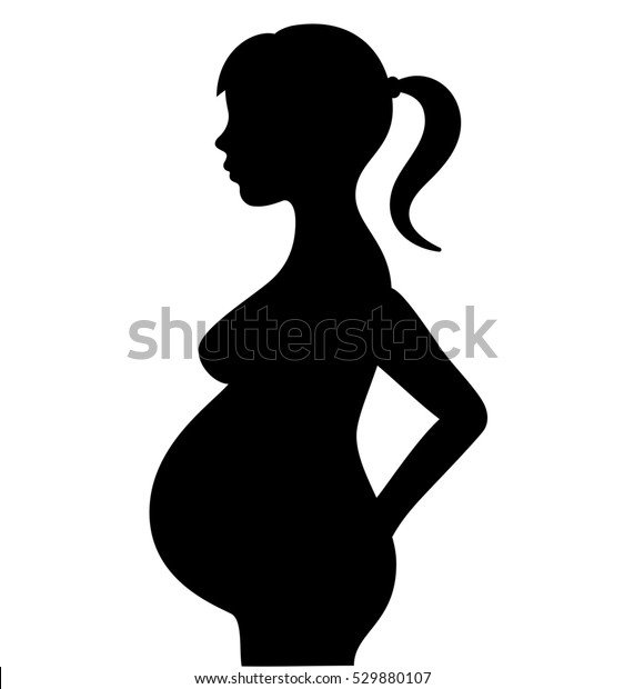 白い背景に妊婦の女の子のベクターイラスト 妊婦さん 妊婦シルエット 妊婦はepsクリップアートを使う のベクター画像素材 ロイヤリティフリー