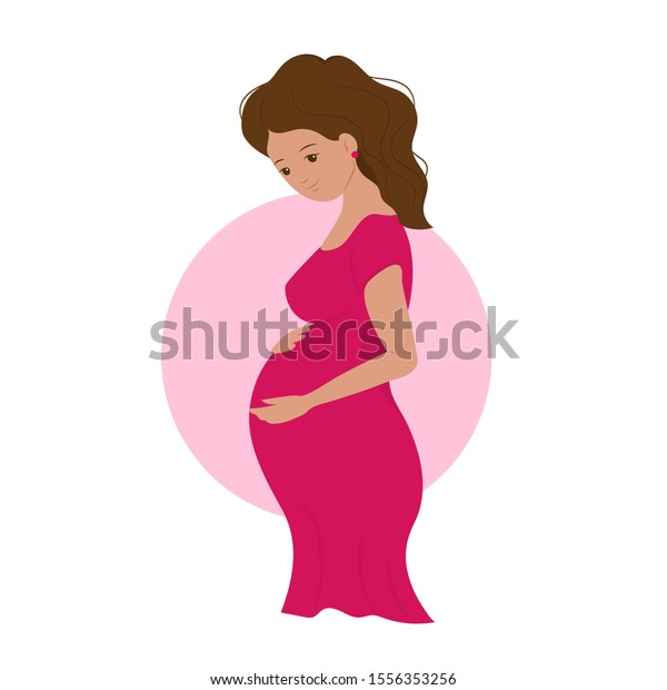 Femme Enceinte Heureuse Avec Un Bebe Image Vectorielle De Stock Libre De Droits