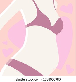 Pregnant with heart in minimal style