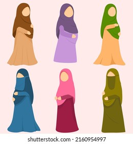 pregnant hijab girl cartoon collection