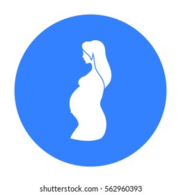 Pregnant icon in black style isolated on white background. Pregnancy symbol stock vector illustration.