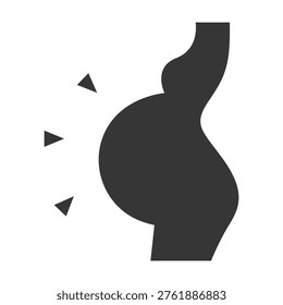 A “Women Pregnant Icon Black and White Vector Graphic” is a simple visual symbol or illustration that represents a pregnant woman, created in black and white and designed as a vector image.