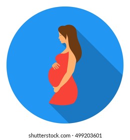 Pregnant Icon Flat Style Isolated On Stock Vector (Royalty Free ...