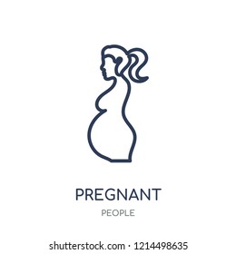 pregnant icon. pregnant linear symbol design from People collection. Simple outline element vector illustration on white background.