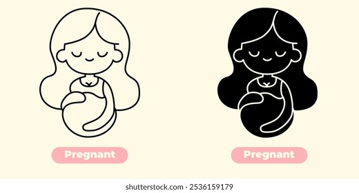 Pregnant icon – A minimalist and stylish design depicting the essence of pregnancy.