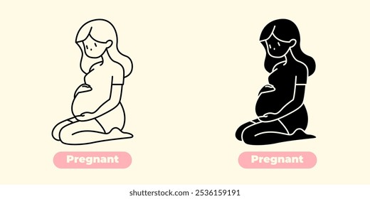 Pregnant icon – A minimalist and stylish design depicting the essence of pregnancy.