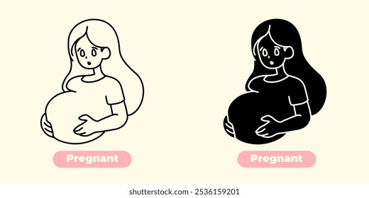Pregnant icon – A minimalist and stylish design depicting the essence of pregnancy.