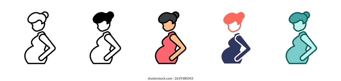 Pregnant Icon Multiple Vector Illustration
