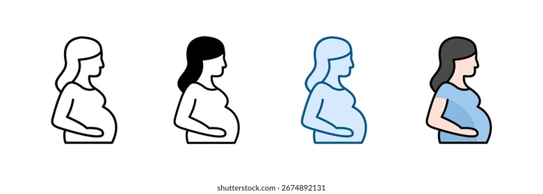 Pregnant Icon Set Multiple Style Collection