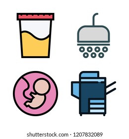pregnant icon set. vector set about shower, reproduction, fetus and urine icons set.