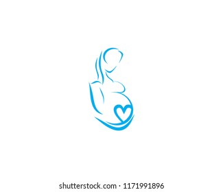 Pregnant Icon Vector Logo Template Illustration Design