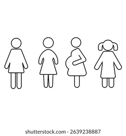Pregnant icon vector set. Mom illustration sign collection. Woman symbol. Girl logo.