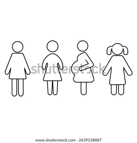 Pregnant icon vector set. Mom illustration sign collection. Woman symbol. Girl logo.