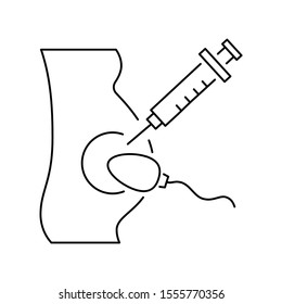 Pregnant injection sperm icon. Simple line, outline vector of artificial insemination icons for ui and ux, website or mobile application