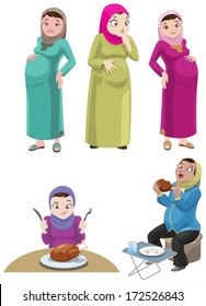 Pregnant Khaliji Women-vector