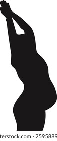 Pregnant Lady Silhouette. Vector Illustration on White Background.