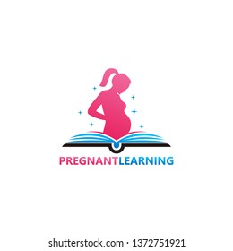 Pregnant Learning Logo Template Design Vector, Emblem, Design Concept, Creative Symbol, Icon