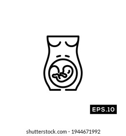 Pregnant Line Icon. Baby born Icon Vector Illustration Template For Web and Mobile