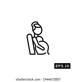Pregnant Line Icon. Baby born Icon Vector Illustration Template For Web and Mobile