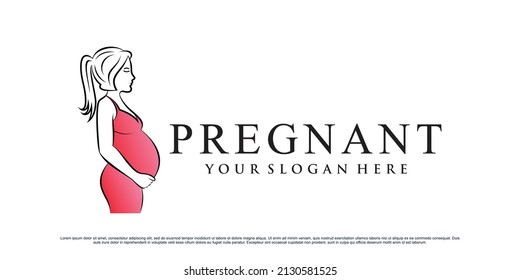 Pregnant logo design with creative modern concept Premium Vector
