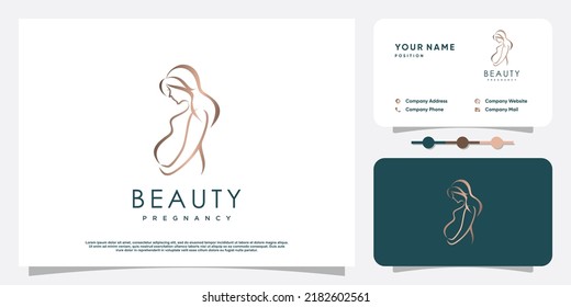 Pregnant logo design icon vector with unique element concept Premium Vector