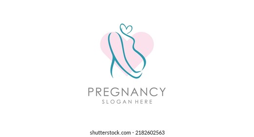 Pregnant logo design icon vector with unique element concept Premium Vector