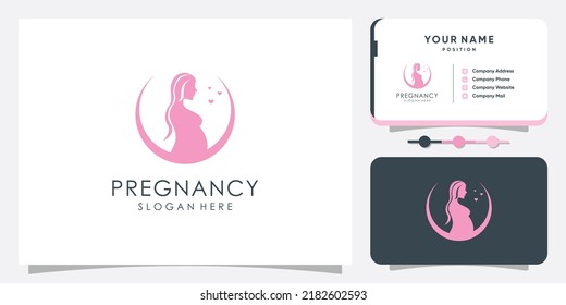 Pregnant logo design icon vector with unique element concept Premium Vector