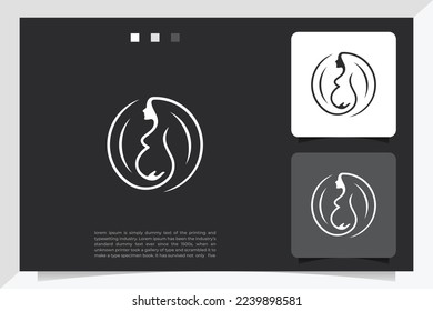 Pregnant logo design icon vector with unique element concept Premium Vector