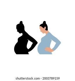 Pregnant logo design inspiration, mother pregnant vector illustration isolated on white background 