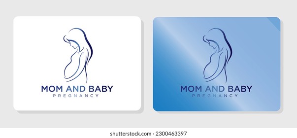 Pregnant logo design with unique concept, Premium Vector illustration