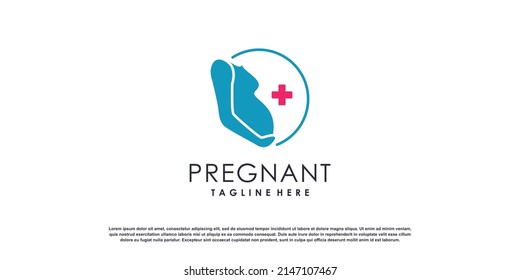 Pregnant logo design vector with modern concept