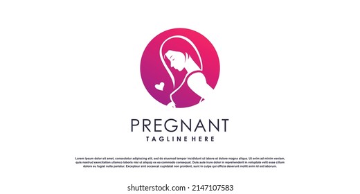 Vector de diseño de logotipo preñado con concepto moderno